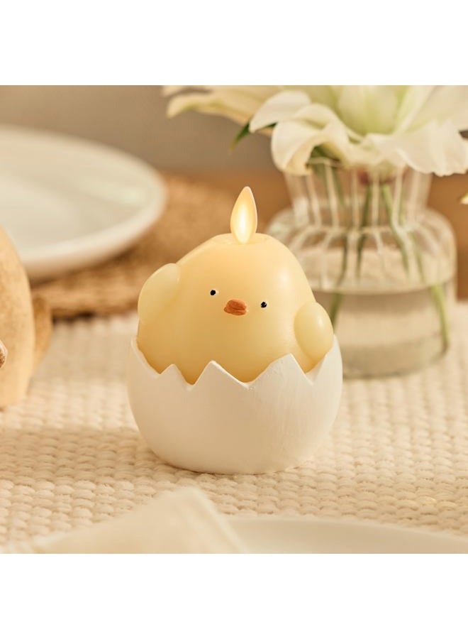 LUMINARA Hatching Easter Chick Candle - 3.3" x 4.3" - Flameless Real-Flame Holiday-Inspired Decor - AA Batteries - Flickering LED Flame - Image 1
