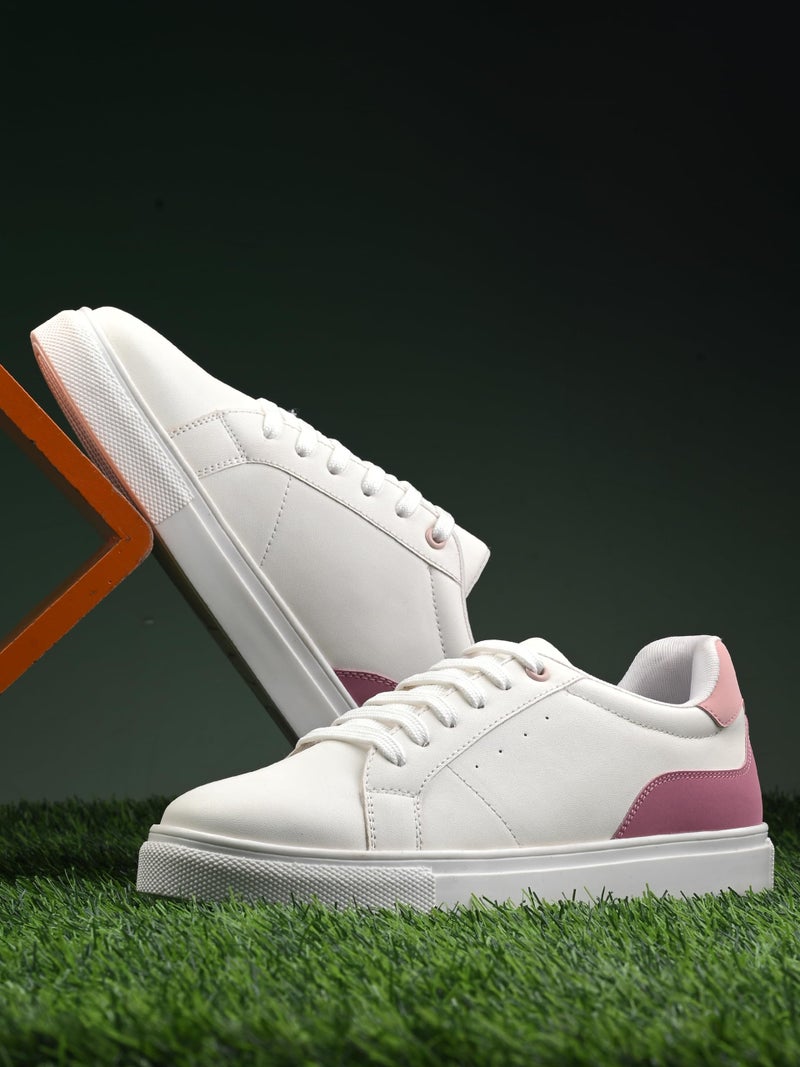Centrino Women Casual Sneaker | Ultra Soft Cushion | Trendy & Lightweight Design | Low Top Flat Sole | Colorblock Sneakers | White Sneakers Girl Shoes 7611-20 - Image 2