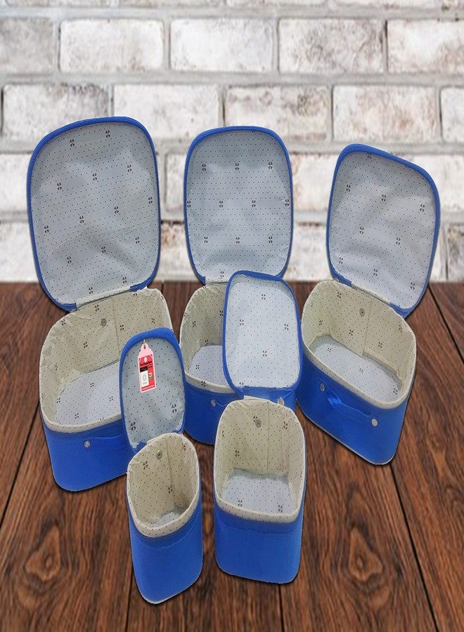 Luces 5 Pc Cosmetic Bag Set, Purse Size Makeup Bag for Women, Toiletry Travel Bag Makeup Organizer Cosmetic Bag Washable Waterproof for Girls Women Gifting (Royal Blue) - Image 3