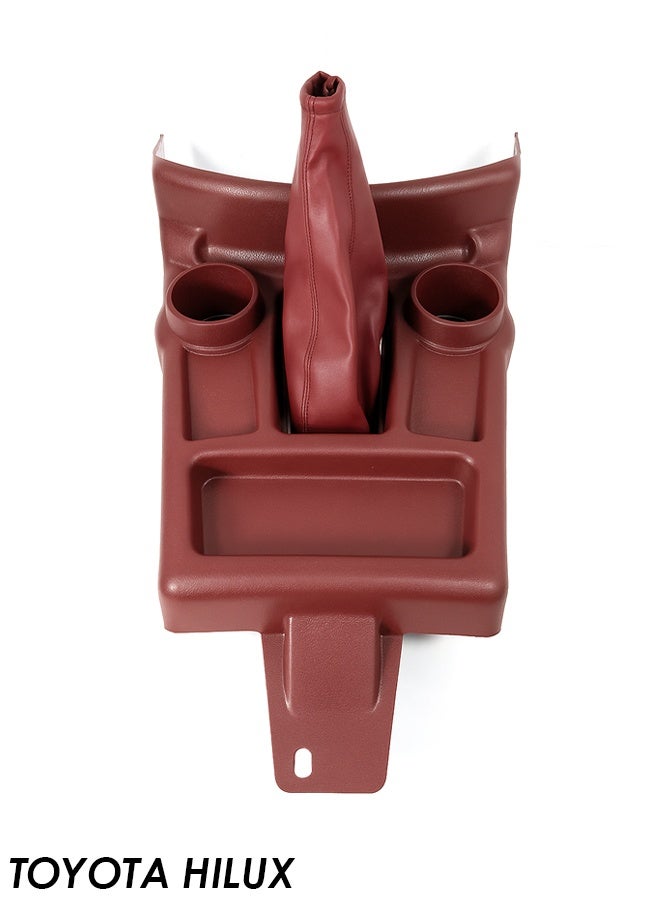 Toyota Hilux Center Console Box with Gear Cover ABS Plastic, Dual Cup Holders, Storage Organizer, Easy Installation, Durable Interior Accessory Compatible with Toyota Hilux Pickup, 44*32CM - Image 1