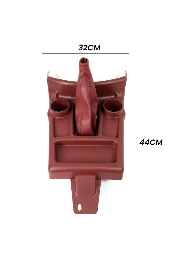 Toyota Hilux Center Console Box with Gear Cover ABS Plastic, Dual Cup Holders, Storage Organizer, Easy Installation, Durable Interior Accessory Compatible with Toyota Hilux Pickup, 44*32CM - Image 2