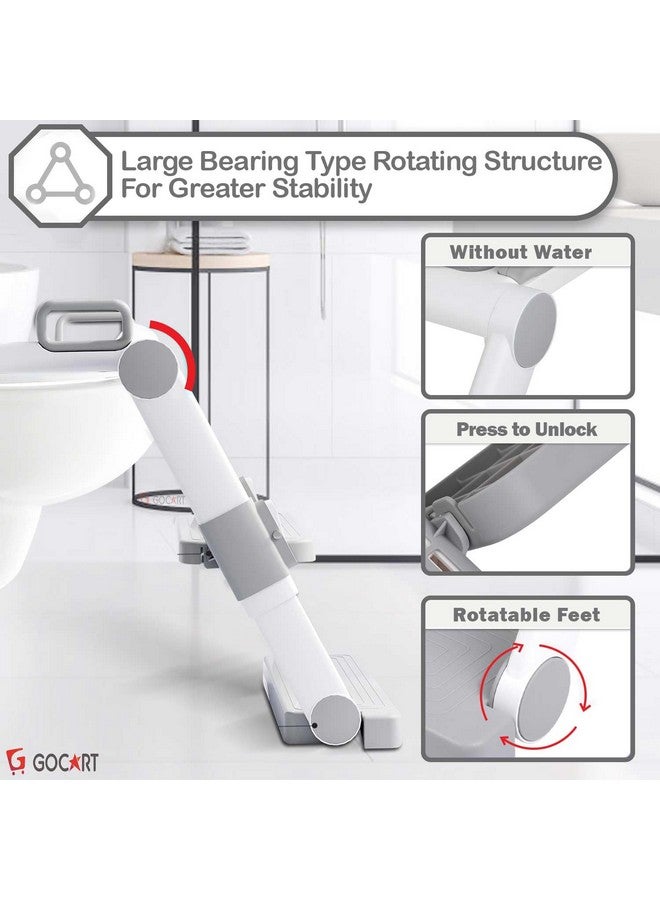 GOCART WITH G LOGO Baby Foldable Potty-Trainer Seat For Toilet Potty Stand With Ladder Step Up Training Stool With Non-Slip Steps Ladder Adjustable Foldable For Boys Girls Toddlers Kids (Grey) - Image 5