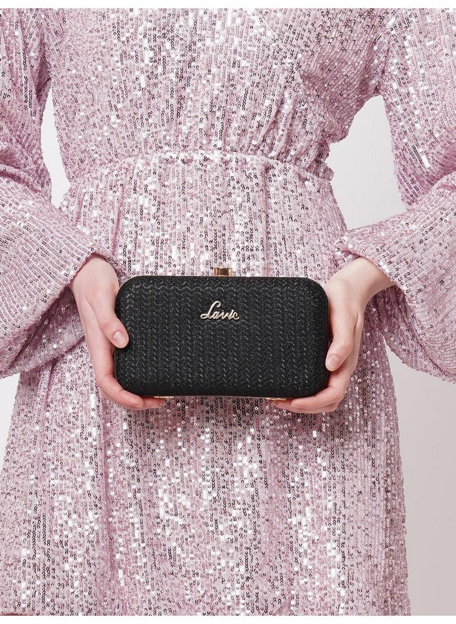 Lavie Lavie Women's Sparkle Framed Clutch Black Ladies Purse Handbag  - Image 2