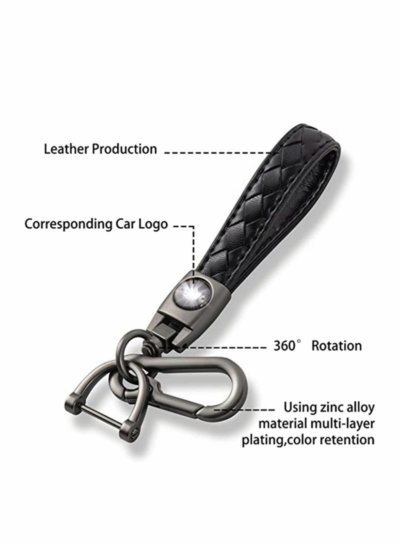 Captaintech Genuine Leather Car Logo Keychain for Chevrolet Car, Business Key Chain Suit Alloy Metal Chain Keyring Styling Decoration Accessories Keyring with Logo Gift for Women and Men (Black) - Image 4