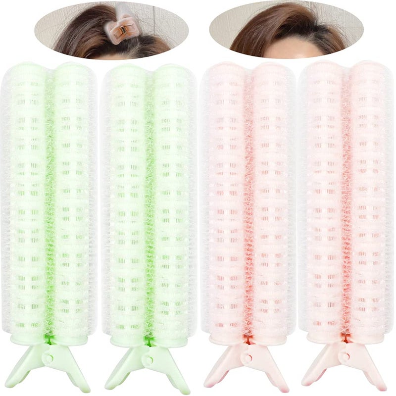 4 Pieces Volumizing Hair Root Clips Hair Clip Curler Rollers Natural Clamps Rollers Self Grip Volume Hair Root DIY Wave Fluffy Curler Hair Styling Tool Easy to Carry for Women Girls