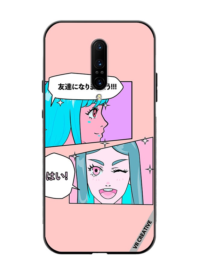 VR CREATIVE Protective Case Cover For OnePlus 7 Pro Cute Pastel Collage With Manga Comics Frames With Anime Characters Design Multicolour - Image 1