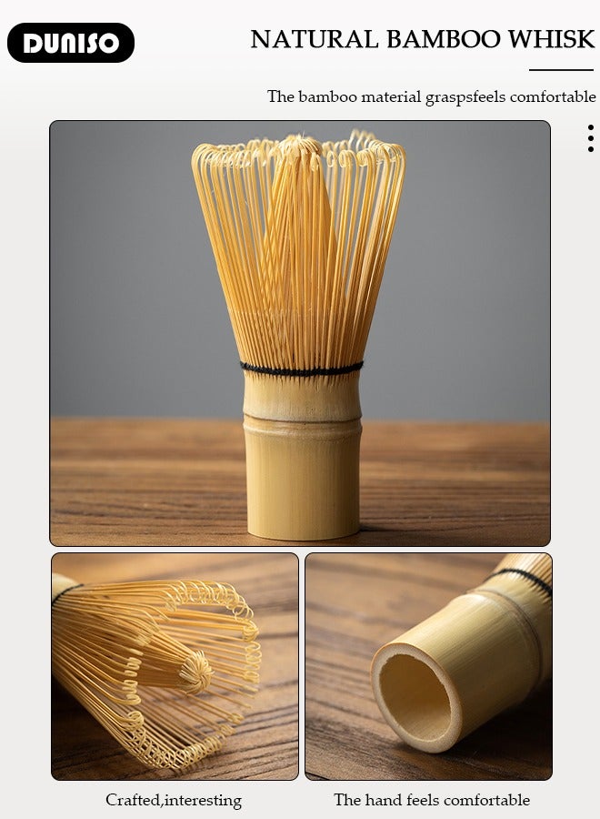 DUNISO 4pcs Matcha Whisk Set, Japanese Matcha Tea Set, Matcha Bowl, Matcha Bamboo Whisk, Matcha Whisk Holder, Traditional Scoop,Japanese Matcha Ceremony Accessory Matcha Tea Making Kit - Image 5