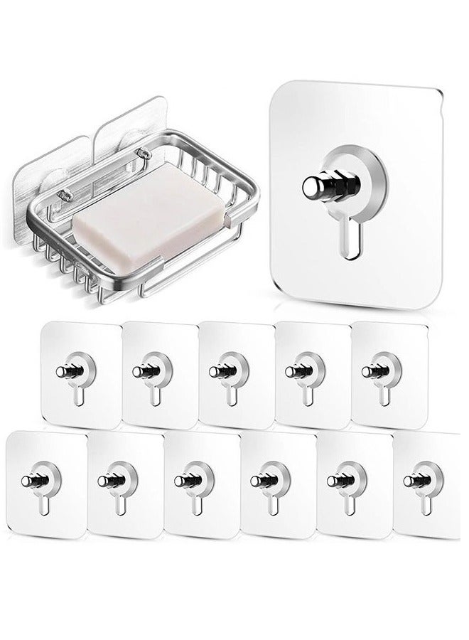 26 pcs self-adhesive Bracket Hook, Double-sided Wall adhesive hook, adhesive Wall Screw Suspension and drill-free Curtain Rod Bracket, Suitable for Storage and Organization of kitchen, Bathroom, Off - Image 2