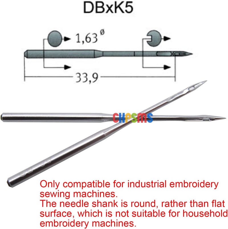 ckpsms GROZ-BECKERT Needle in Clear Plastic Box- 100 Groz Beckert DBXK5 Industrial Embroidery Sewing Machine Needles Compatible with Tajima Barudan SWF (Size 75/11) - Image 2
