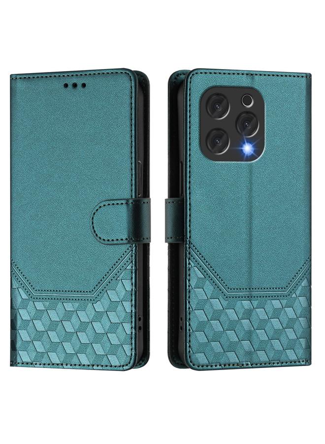 اس-توب جراب هاتف Doogee N55 Plus المصنوع من الجلد بنقش قرص العسل بتقنية RFID - Image 2