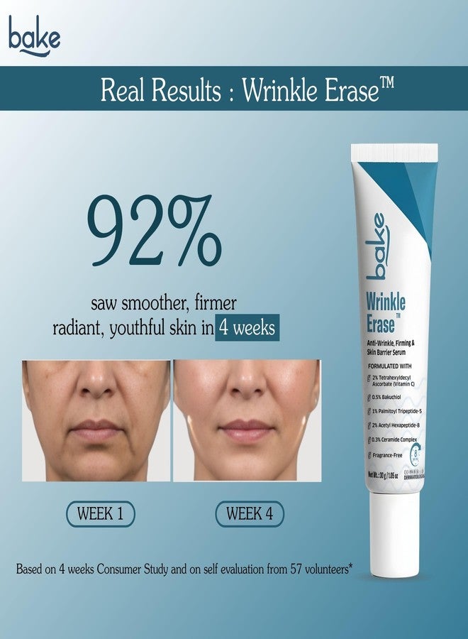 BAKE Wrinkle Erase™ Anti-Wrinkle & Firming Serum Cream with 2% THD Vitamin C, Peptides & 0.5% Bakuchiol | Reduces Fine Lines, Boosts Collagen, Repairs Skin Barrier | Anti-Aging Serum | 30g - Image 5