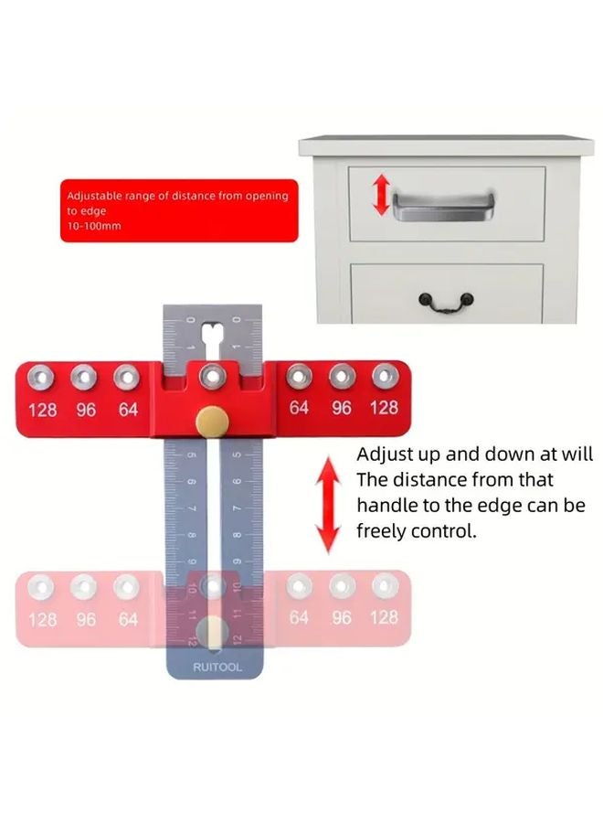 1 Set Cabinet Hardware Clamp Guide Adjustable Center Hole Punch Positioner Woodworking Tool - Image 3