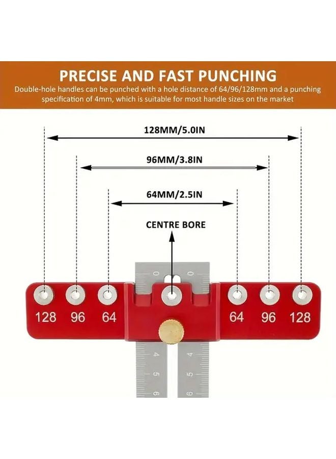 1 Set Cabinet Hardware Clamp Guide Adjustable Center Hole Punch Positioner Woodworking Tool - Image 5