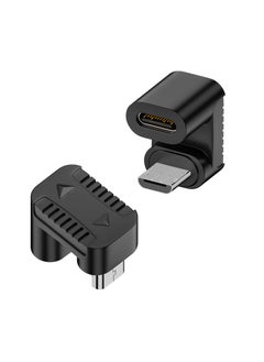 U Shaped Angle USB C to Micro, USB Charging Data Adapter Plug, USB C Female to Micro USB Male 180 Degree Angle up Connector 10W,  (5V2A) 480Mbps, U Shape Pitch 5.4mm, Power Data Adapter, 2Pcs (up)
