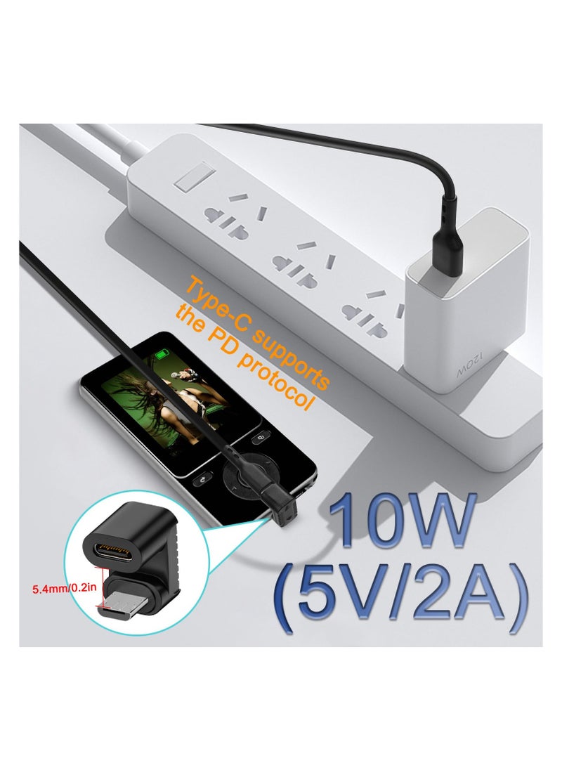 SYOSI - U Shaped Angle USB C to Micro, USB Charging Data Adapter Plug, USB C Female to Micro USB Male 180 Degree Angle up Connector 10W,  (5V2A) 480Mbps, U Shape Pitch 5.4mm, Power Data Adapter, 2Pcs (up) - Image 1