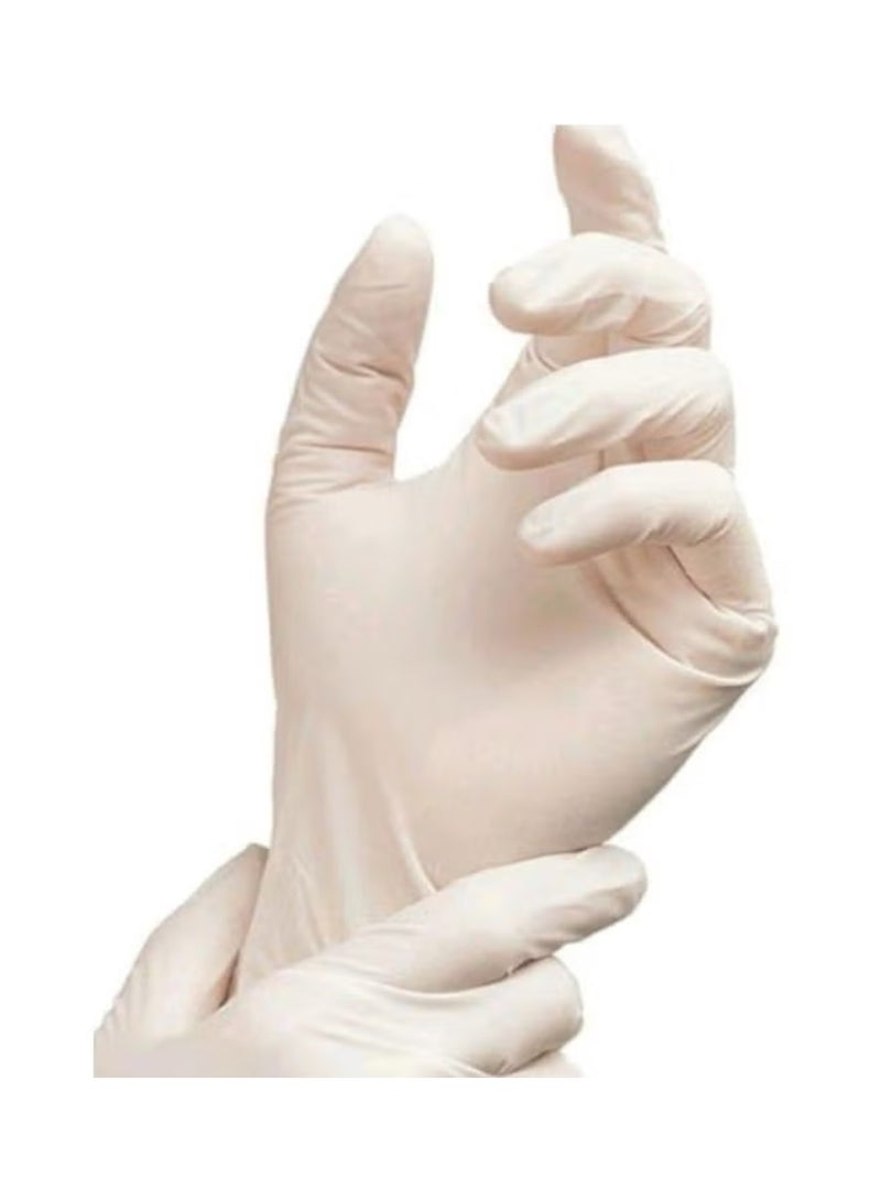 Falcon 100-Pieces Powder Free Latex Disposable Examination Gloves White Medium White Medium - Image 2