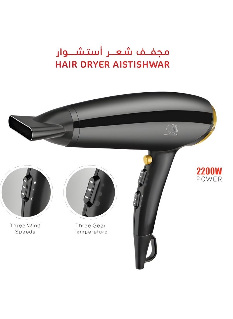 general 2200W Professional Hair Dryer, Professional Hair Dryer with Ionic Conditioning, 2 Speeds and 3 Heat Settings for Home Salon Use for Men and Women