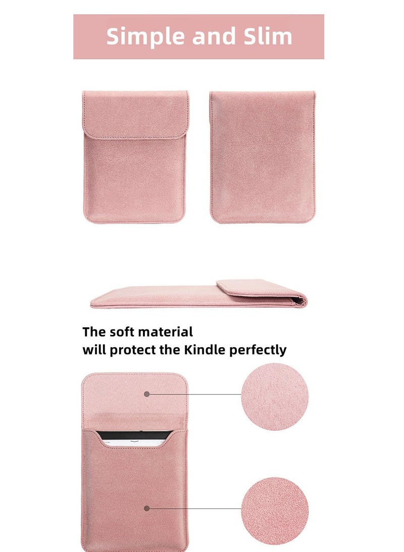Sleeve Case for 7" Kindle Paperwhite and Kindle Colorsoft Signature Edition (2024 Released), 6.8" Kindle Paperwhite 2021, Lightweight, Portable, Protective Pouch Bag for Kindle (Pink) - Image 4
