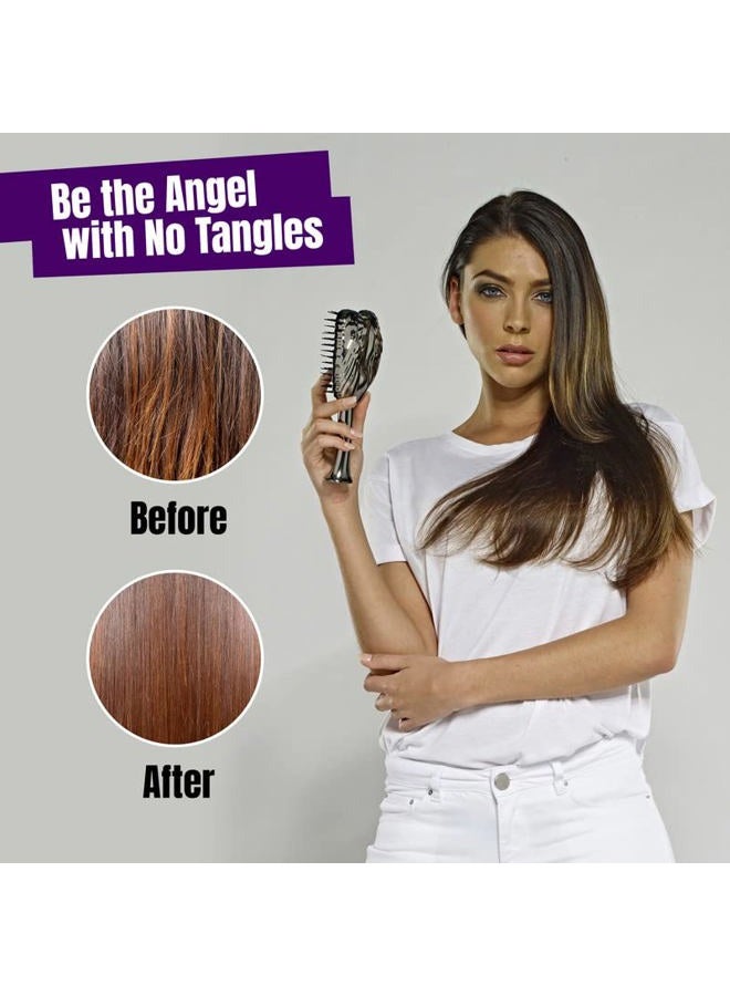 Tangle Angel Detangle Hair Brush - Anti Static Brush with Detangling Soft Bristles for Wig, Straight, Wavy & Curly Hair - Wet & Dry Luxurious Tangle Tamer - Pro Hairbrushes for Women - Pink Chrome - Image 2