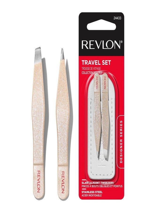 Revlon مجموعة ملاقط صغيرة من ريفلون، مجموعة أدوات إزالة الشعر مع رؤوس مائلة ونقطة، محمولة وسهلة الاستخدام، مصنوعة من الفولاذ المقاوم للصدأ طويل الأمد، 1 قطعة - Image 1