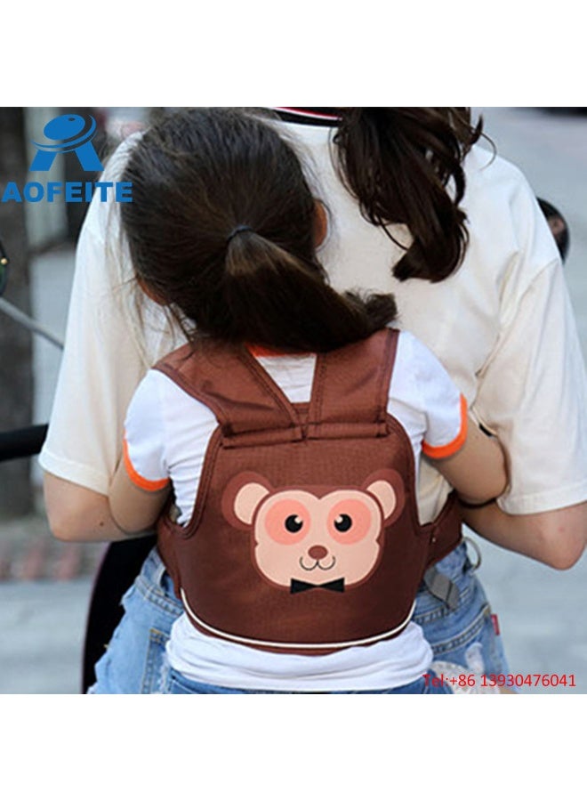 Kids Safety Belt Seat Harness Adjustable Brown Bear for Kids to Ride Motorcycle and Scooter - Image 2