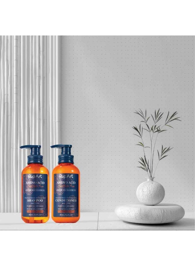 Rup Art Transform Your Hair Today With Rup Art Shampoo + Conditioner Our Powerful Formula Features Ingredients Like Jojoba Oil Amino Acids And Pure Keratin To Repair Even The Most Damaged Locks Enjoy A Professional Spa Treatment At Home Sulfatefree Long Lasting Fragrance 425 + 425 ml = 850ml - Image 2