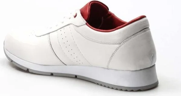 Fast Step Men's Genuine Leather Sneakers Casual Comfortable Sports Walking Casual Lace-Up Shoes White 951ma555