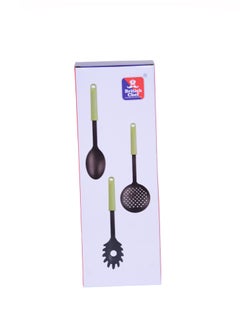 British Chef 6Pcs Kitchen Utensils Spoon Set | Non-Stick Utensils Set | Non-Toxic Heat Resistant | Soft Nylon Utensils Set | Ladle, Skimmer, Spoon, Turners, Pasta Server Set | Baking or Cooking | BC312  - Image 3