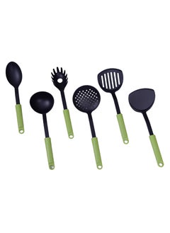 British Chef 6Pcs Kitchen Utensils Spoon Set | Non-Stick Utensils Set | Non-Toxic Heat Resistant | Soft Nylon Utensils Set | Ladle, Skimmer, Spoon, Turners, Pasta Server Set | Baking or Cooking | BC312  - Image 1