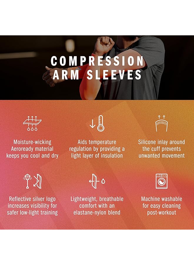 Adidas Aeroready Comp Arm Sleeves Red L/XL - Image 5