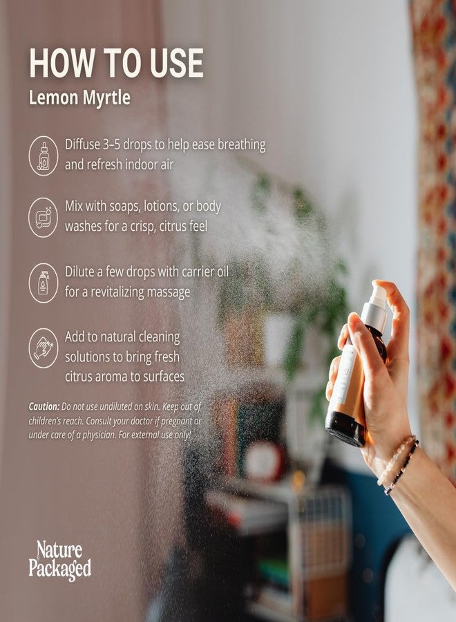 Nature Packaged Lemon Myrtle Essential Oil - Experience an Invigorating, Fresh Citrus Aroma - Pure, Undiluted Therapeutic Grade Essential Oil - 5ml - Image 4
