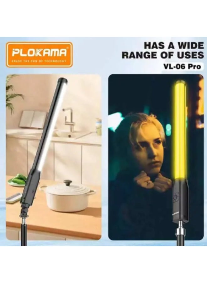 Plokama VL-06 Pro is a portable, handheld RGB LED stick light designed for creators like vloggers, photographers, and live streamers - Image 5