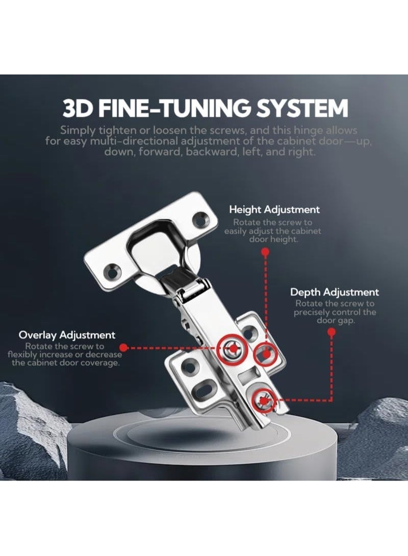 Premium Hidden Cabinet Hinges 105° | Straight Cup, Soft-Close, Silent Closing | Adjustable, Removable for Kitchen, Bathroom & Furniture Doors - Image 5