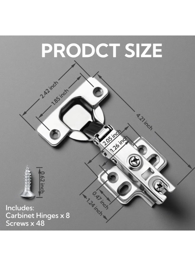 Premium Hidden Cabinet Hinges 105° | Straight Cup, Soft-Close, Silent Closing | Adjustable, Removable for Kitchen, Bathroom & Furniture Doors - Image 2