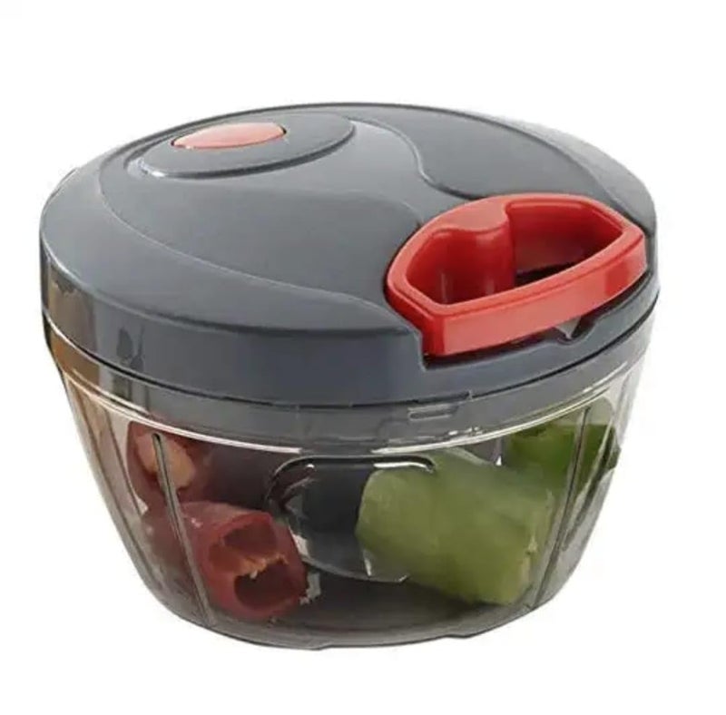 Illuminati store Plastic Kitchen Dori Handy Vegetable and Fruit Manual Onion Dry Fruit Salad Maker Quick String Chopper Machine Cutter 3 Stainless Steel Blades 500ml - Image 1