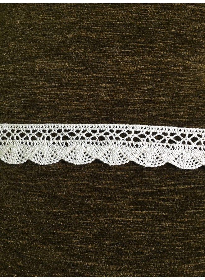 DaSync White Crochet Croshia Cotton Lace&Border Material For Trims Flower Latkan Hanging Jhallar Tassel Embroidered Laces Applique Fabric Lace Sewing Supplies Cotton Work Lace 9 Meters - Image 3