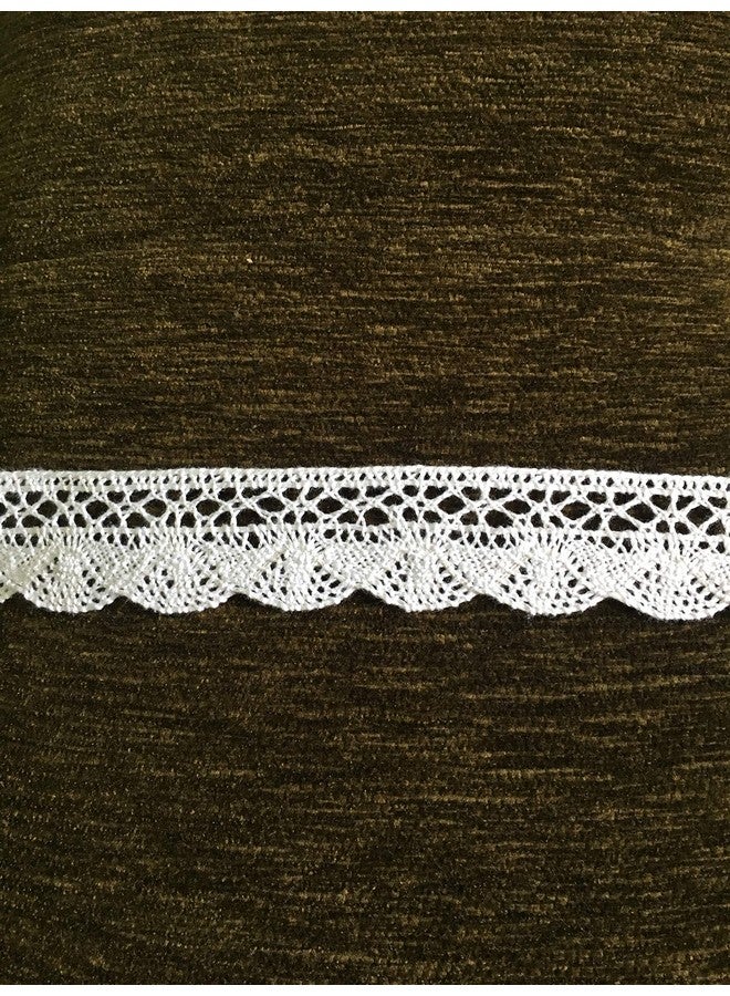 DaSync White Crochet Croshia Cotton Lace&Border Material For Trims Flower Latkan Hanging Jhallar Tassel Embroidered Laces Applique Fabric Lace Sewing Supplies Cotton Work Lace 9 Meters - Image 1