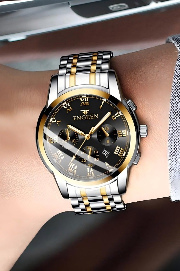 فنجين ساعة زوجين من الكوارتز المضيئة من الفولاذ المقاوم للصدأ للرجال والنساء - Image 4