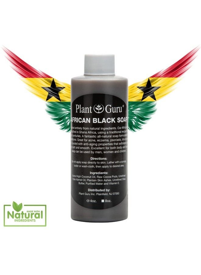 Plant Guru African Black Soap Liquid 4 Oz 100% Raw Pure Natural From Ghana Acne Treatment Aids Against Eczema & Psoriasis Dry Skin Scars And Dark Spots Great For Pimples Blackhead Face & Body Wash  - Image 5