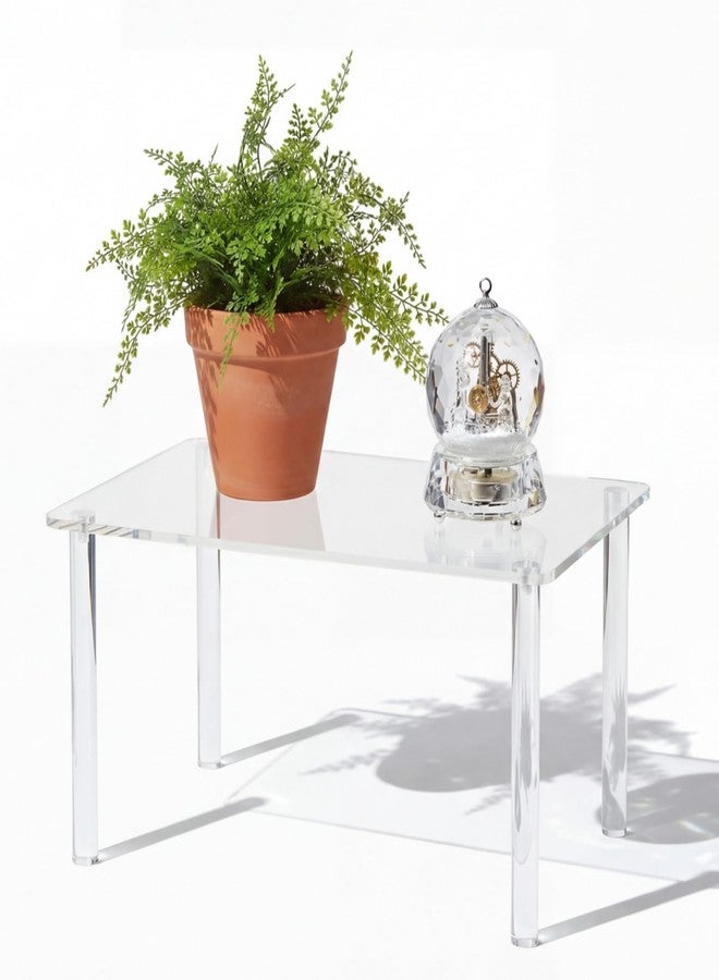 RattanView 1 Pcs Extra Large 6mm Thick Acrylic Rectangular 4-leg Display Risers, Acrylic Plant Stand, Clear Shelf Riser Display Stands for Decor Collectibles Figures (15×10×6in) - Image 1