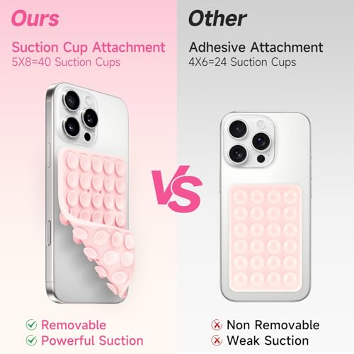 Yojaro Silicone Suction Cup Phone Case Mount Double Sided, Phone Accessories Hands-Free Strong Grip Holder for Selfies and Videos (Translucent Glitter) - Image 4