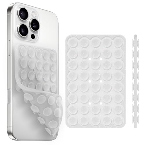 Yojaro Silicone Suction Cup Phone Case Mount Double Sided, Phone Accessories Hands-Free Strong Grip Holder for Selfies and Videos (Translucent Glitter) - Image 1