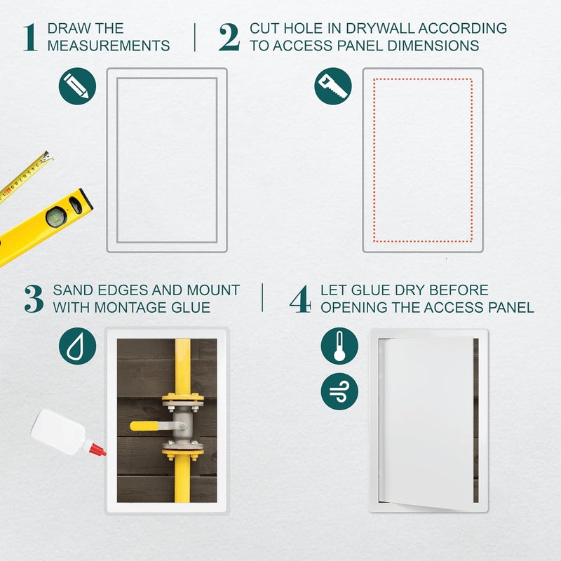 ECOPRO VENT 10 x 16 White Plastic Access Panel. Service Shaft Door Panel. Plumbing, Electricity, Heating, Alarm Wall Access - Image 3