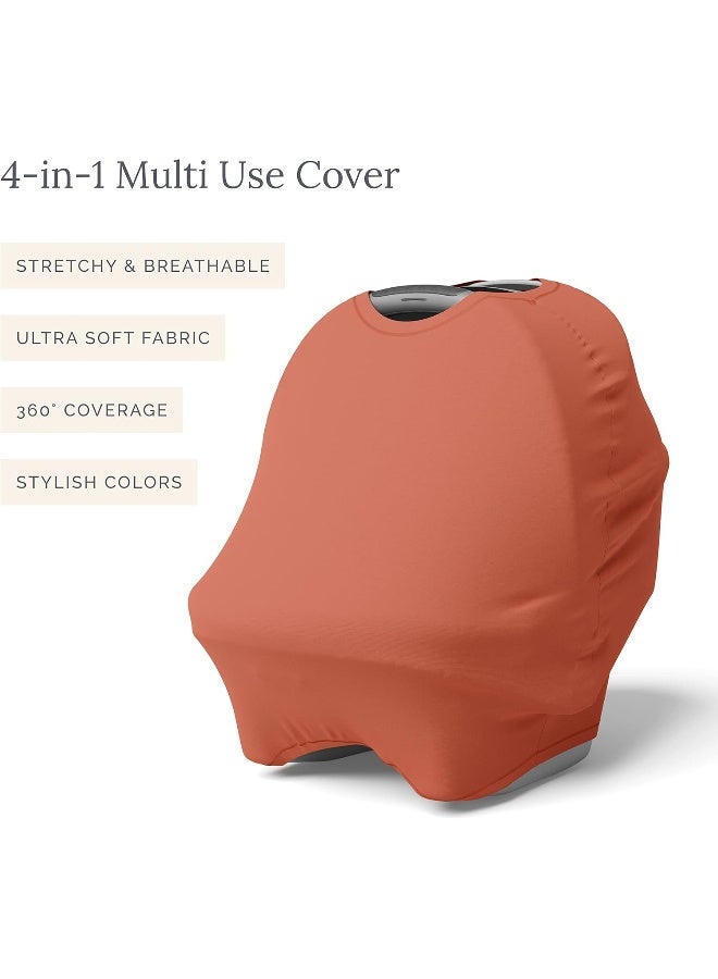 Natemia 4 in 1 Baby Car Seat Cover - Multi-Functional Stretchy & Soft Canopy, Nursing, Shopping Cart, & High Chair Cover - Image 5