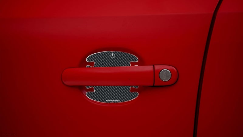 BIG FLAG BFRC 3D Gel Finish Car Door Carbon Fiber Handle Cup Scratch Guard Sticker Universal for Specific Brand (Pack of 4) (MRDRCFVAR) (Benz) - Image 3
