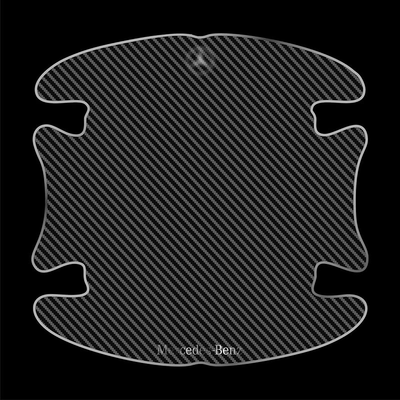 BIG FLAG BFRC 3D Gel Finish Car Door Carbon Fiber Handle Cup Scratch Guard Sticker Universal for Specific Brand (Pack of 4) (MRDRCFVAR) (Benz) - Image 1