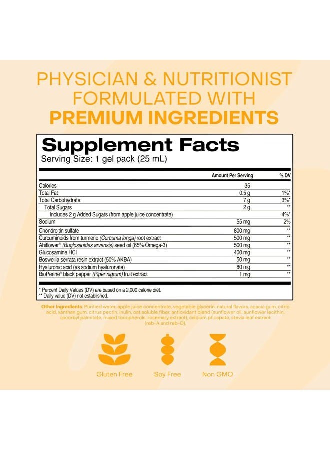 Healthycell Joint Health & Mobility Daily Liquid Supplement - Joint Support Supplement, Inflammation Response, Cartilage & Flexibility with Curcumin, Glucosamine & Chondroitin - 30 Gel Packs - Image 5