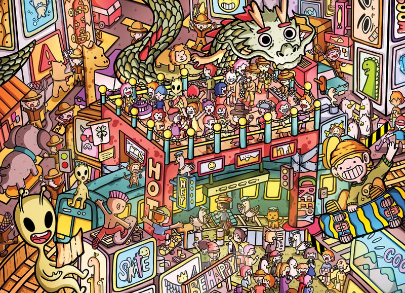Cross & Glory Cross Glory Metropolitan Mayhem A Cartoon Cosmopolis 1000 Piece Jigsaw Puzzle for Adults Cartoon City Scene Satin Finish 20 x 27 Inches - Image 3