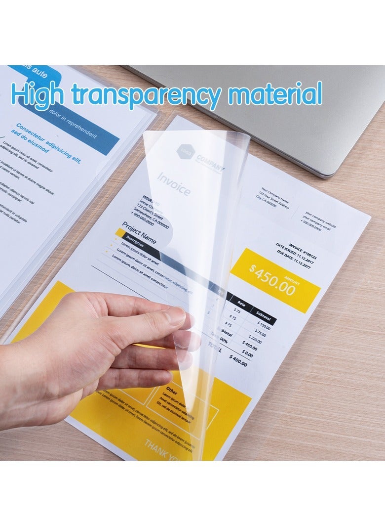 Deli EF730 Transparent Report Covers, FC Size Flexible Document Covers, Durable Clear Filing & Presentation Sheets, Pack of 10 Pieces. - Image 2