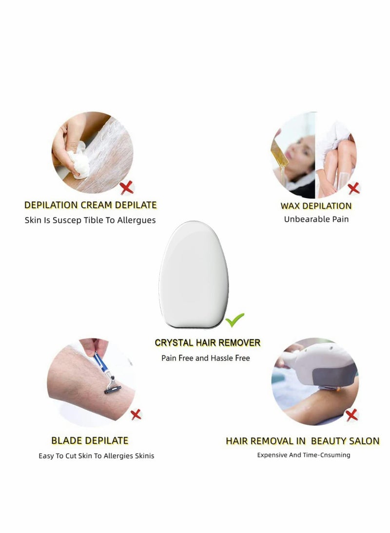 Excefore Crystal Hair Eraser, Magic Crystal Hair Remover, Painless Hair Removal Stone & Skin Exfoliator Tool for Men Women - Image 3